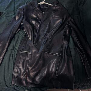 Black Chic Express Leather Blazer/Jacket